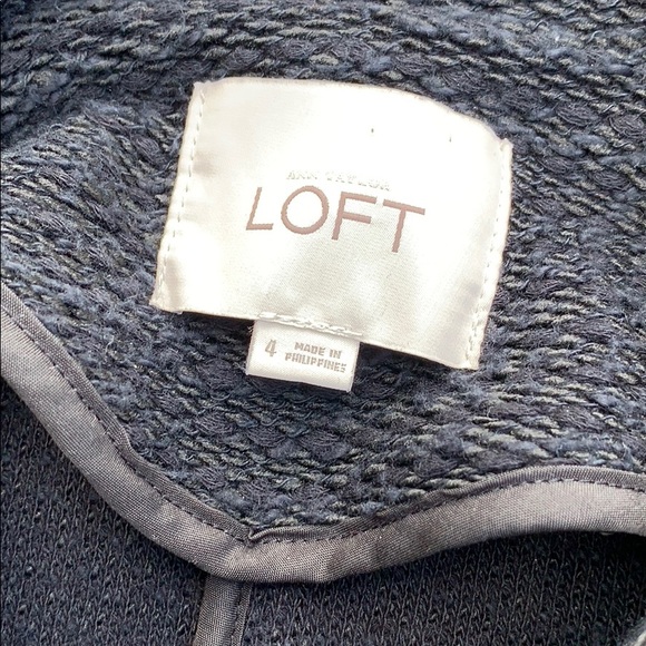 Loft Mandarin Collar Textured Blazer, Size 4 - Picture 2 of 2